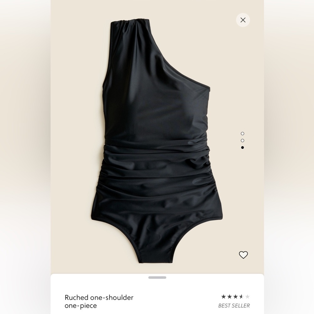 Jcrew Ruched One shoulder one piece